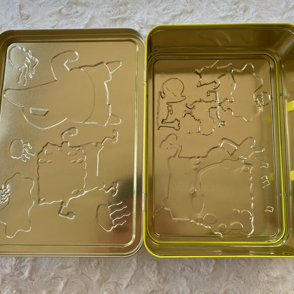 Vintage Nickelodeon SpongeBob SquarePants Large Embossed Metal Lunch Box 13x9x4 - Picture 8 of 12